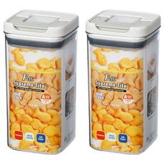 Felli 飛綠 方型優密儲物罐 1200ml, 2個, 透明