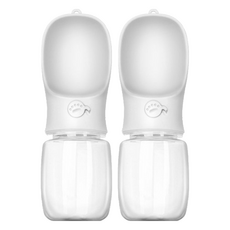 Tamsaa 狗狗外出飲水餵食瓶, 2個, 白色