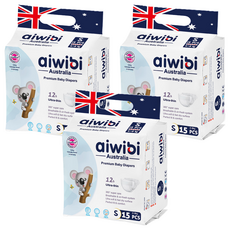 aiwibi 愛薇彼 零觸感瞬吸黏貼型尿布 4~8kg, S, 45片