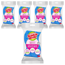 3M Scotch-Brite 潔力豆海綿菜瓜布, 藍色, 5個, 1個裝