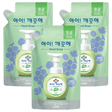 LION 獅王 趣淨 泡沫洗手乳補充包 青葡萄香, 200ml, 3個