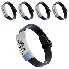 Kyhome 磁吸負離子防靜電手環/無線靜電消除器/可調節運動手環 黑色, 5個