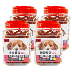 by DOG 3個月以上犬用 機能雙效麻花捲, 紅麴 + 蝦紅素 + 蔓越莓, 800g, 4罐