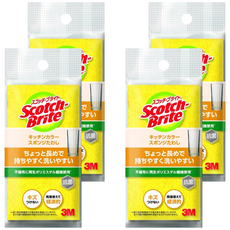 3M Scotch-Brite 海綿菜瓜布 防刮耐用, 4個, 黃色, 1個裝