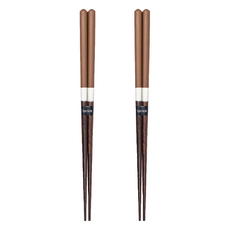 田中箸店 日本製洗碗機適用柔霧色系天然木筷 23cm, 栗棕色, 2組, 1雙筷子