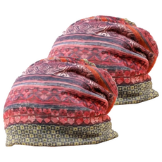 法式優雅透氣棉紗薄款 防風/頭巾帽, 桔色, 2個