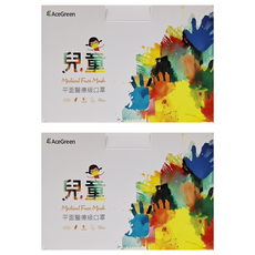 AceGreen 聚泰科技 兒童一般醫療口罩 14.5 x 9.5cm, 淺紫色, 50片, 2盒
