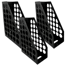 W.I.P 台灣聯合文具 開放圓雜誌箱 AMF6800, 黑色, 3個