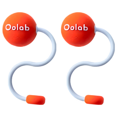 Oolab 良杯製所 泡泡糖矽膠防塵吸管蓋 細 甜酷橘, 1個, 2個