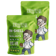 PRIME NUTS 雄哥堅果 帶殼烘烤核桃 紙皮核桃 草本風味, 500g, 2個