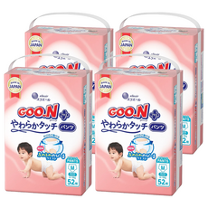 GOO.N 大王 日本境內版 SJ柔觸肌系列褲型尿布 6~12kg, M, 208片