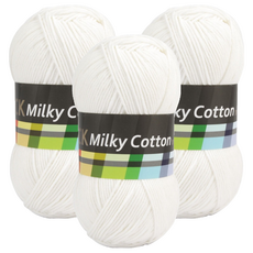 brandyarn 牛奶棉黑標編織線, 3個, 3號 牛奶色