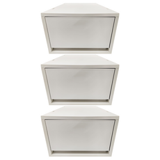 SHIMOYAMA PP縱向單格深型抽屜式儲物盒, 灰白色, 3盒