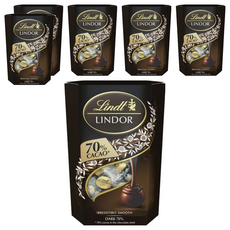 Lindt 瑞士蓮 Lindor 夾餡70%黑巧克力, 200g, 6個