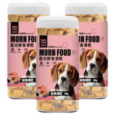 MORN FOOD 晨光 全齡犬用鮮食凍乾, 鮭魚, 90g, 3個
