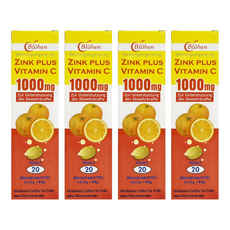 Bluhen 速補美C含鋅發泡錠 1000mg, 4個, 20顆