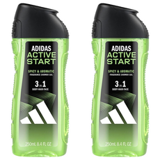 adidas 愛迪達 男性三合一潔顏洗髮沐浴露 能量激活, 2個, 250ml