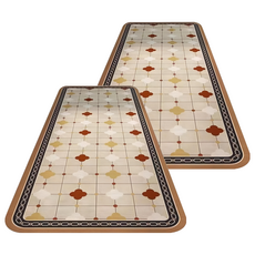 廚房清新吸水軟地墊, 米色, 2個