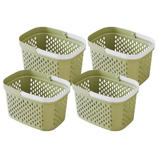 EDISH 居家雜物手提收納籃, 4個, 顏色隨機