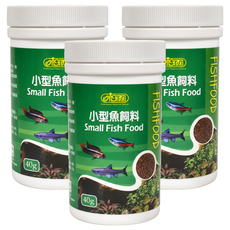 ISTA 伊士達 小型魚飼料 小型魚 觀賞魚 孔雀魚 微粒 粉狀, 3罐, 40g