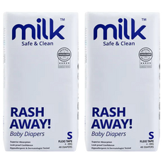 milk 鎖水芯牛奶尿布 黏貼型 4~8kg, 96片, 小碼 (S)