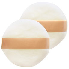 台灣 COSMOS 67超柔細定妝蜜粉撲 S30705, 2個, 米白色