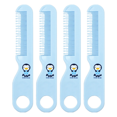 PUKU 幼兒梳子, 藍色企鵝, 4支