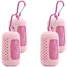 s-sport plus+ 可攜式涼感毛巾, 玫紅色, 4條