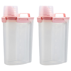 塑膠儲糧桶 4卡扣 米色偏粉, 2個