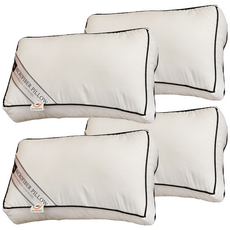 I'm Living 加重版黑邊飯店用奈米Fill-ever柔軟枕芯, 白色, 4個