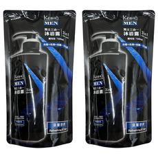 KeSHO 男士三合一深層舒爽沐浴露補充包, 2個, 700ml
