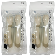 Simba 小獅王辛巴 美味兒童叉匙組 湯匙 + 叉子 + 收納盒 6個月以上適用, 杏茶色, 2組