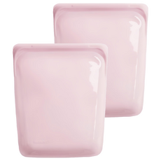 stasher 大長形矽膠密封袋 玫瑰石英粉, 大長形, 1入, 2個