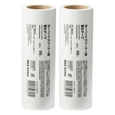 MUJI 無印良品 掃除系列 地毯清潔滾輪補充紙 90張, 2捲