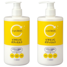 KUMANO 熊野油脂 cyclear 維他命C酵素身體乳, 2個, 400ml