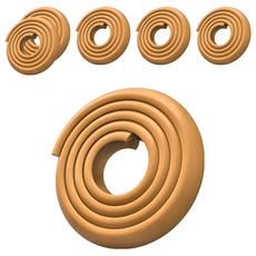 加厚泡棉寶寶保護防撞條, 芥末黃, 6條