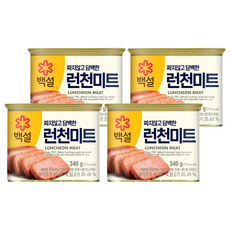 CJ BEKSUL 白雪 午餐肉, 4個, 340g