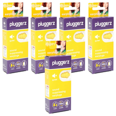 pluggerz 安靜閱讀耳塞 聲音濾波器 S/M(4~14歲或小耳道成人) + M/L(14歲以上), 2副, 5盒
