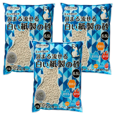 Clean one 凝結白色紙貓砂, 3包, 6.5L, 無香