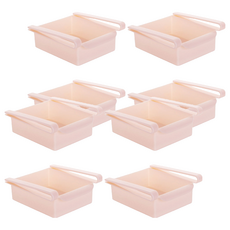 小麥購物 冰箱桌下抽屜式收納盒 L2919, 4個, 粉色