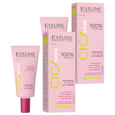 EVELINE 積雪草潤色修飾CC霜, 素顏妝感, 2個, 30ml
