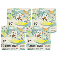 囧寶 木薯貓砂 強結團 不沾底除臭貓砂/純木薯砂/除臭無塵砂, 4包, 椰奶清香, 1.25kg
