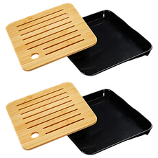 基本款茶盤 正方型 黑色 20*20cm, 2入