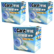 QCare 矽凝膠膠帶 捲軸款 透明色, 3個, 1個裝