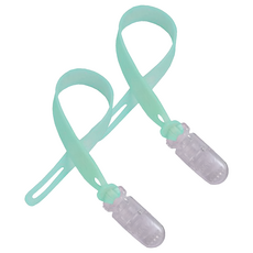 ange 多用途矽膠安全鍊夾, 無奶嘴, 顏色隨機, 2個