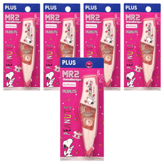 PLUS 普樂士 MR2智慧型滾輪修正帶 SNOOPY 史努比 52-861, 5個, 甜點