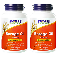 NOW Foods 琉璃苣油膠囊食品, 60顆, 2罐