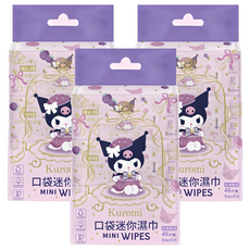 Sanrio 三麗鷗 Kuromi 午茶派對 迷你柔膚濕紙巾 8抽, 3個, 1g, 6個裝