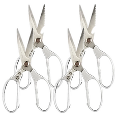 日本製多功能SK5廚房剪刀 加厚款, 貴銀, 4支