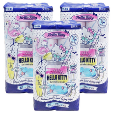 maRUTOmi 丸富製紙 捲筒衛生紙 藍Hello Kitty, 25m, 3個, 12捲